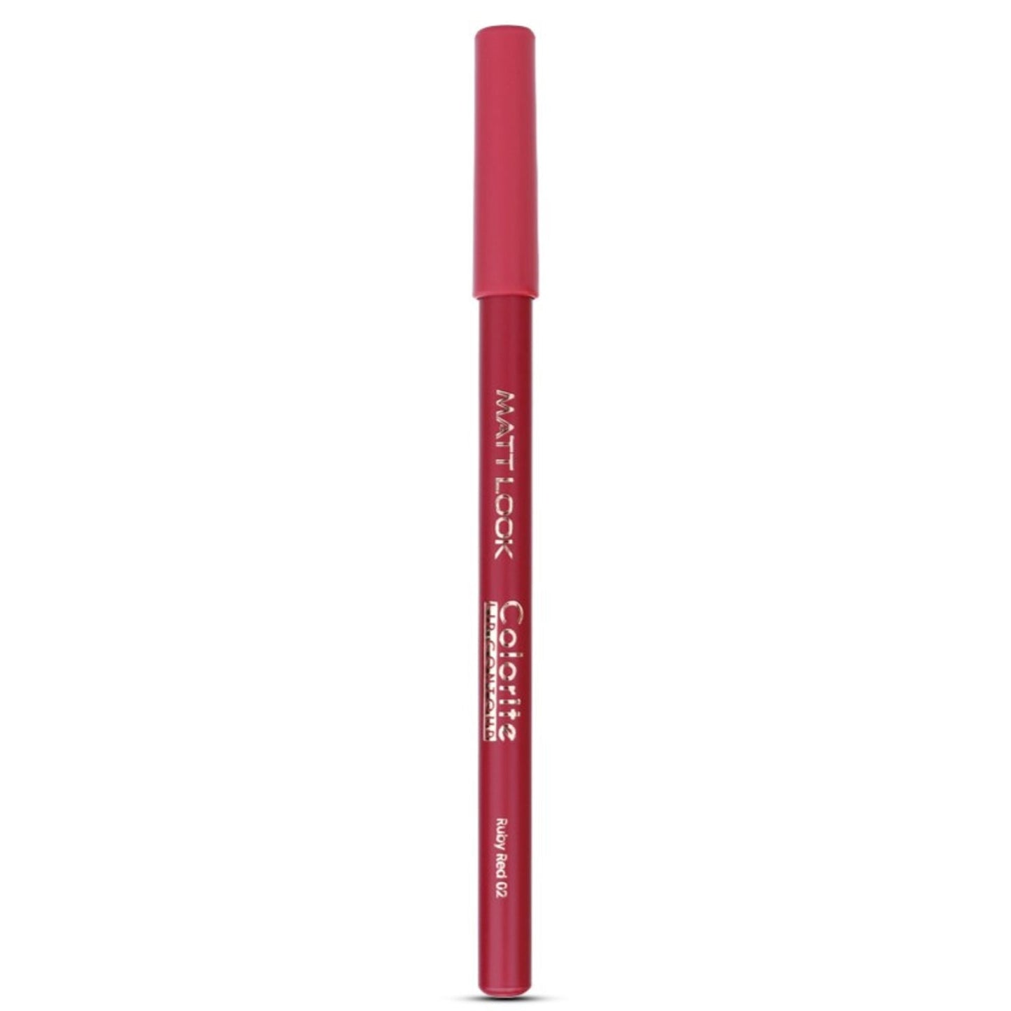 Matt Look Colorite Lip Contour Professional Matte Lip Color Pencil - Ruby Red 02 - Swadesiicart