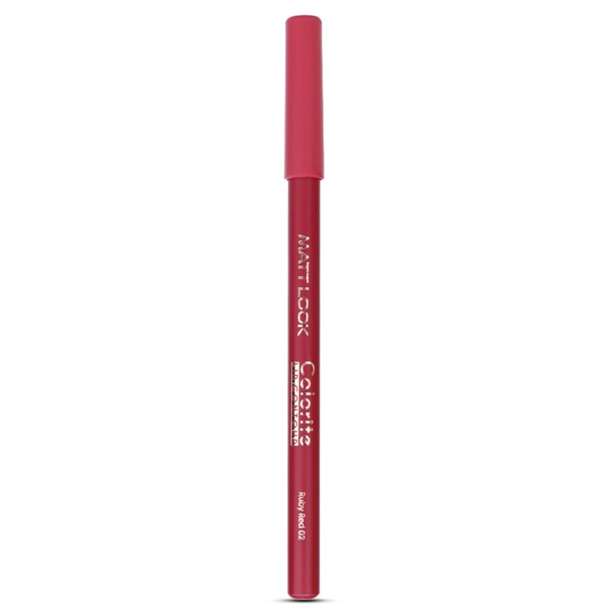 Matt Look Colorite Lip Contour Professional Matte Lip Color Pencil - Ruby Red 02 - Swadesiicart