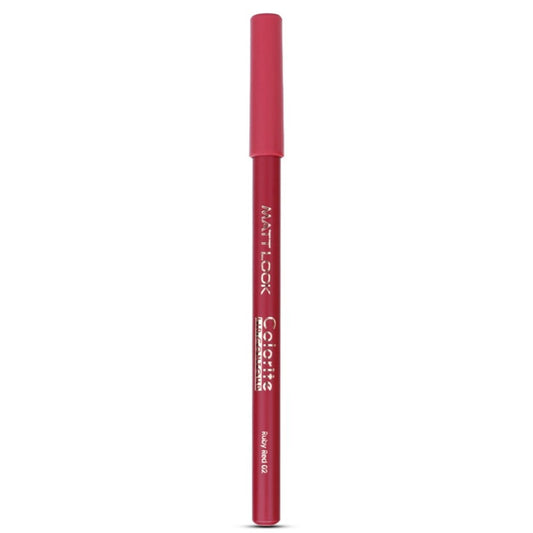Matt Look Colorite Lip Contour Professional Matte Lip Color Pencil - Ruby Red 02 - Swadesiicart