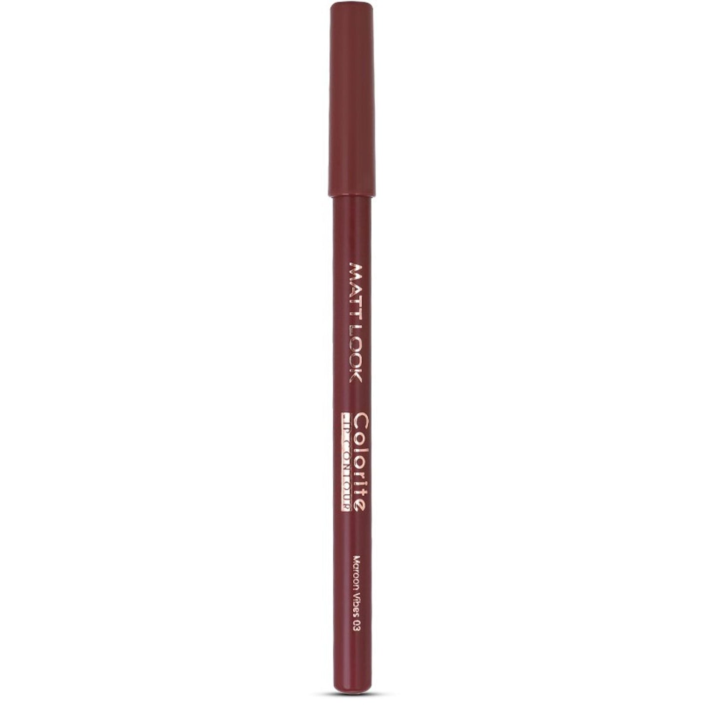 Matt Look Colorite Lip Contour Professional Matte Lip Color Pencil - Maroon Vibes 03 - Swadesiicart