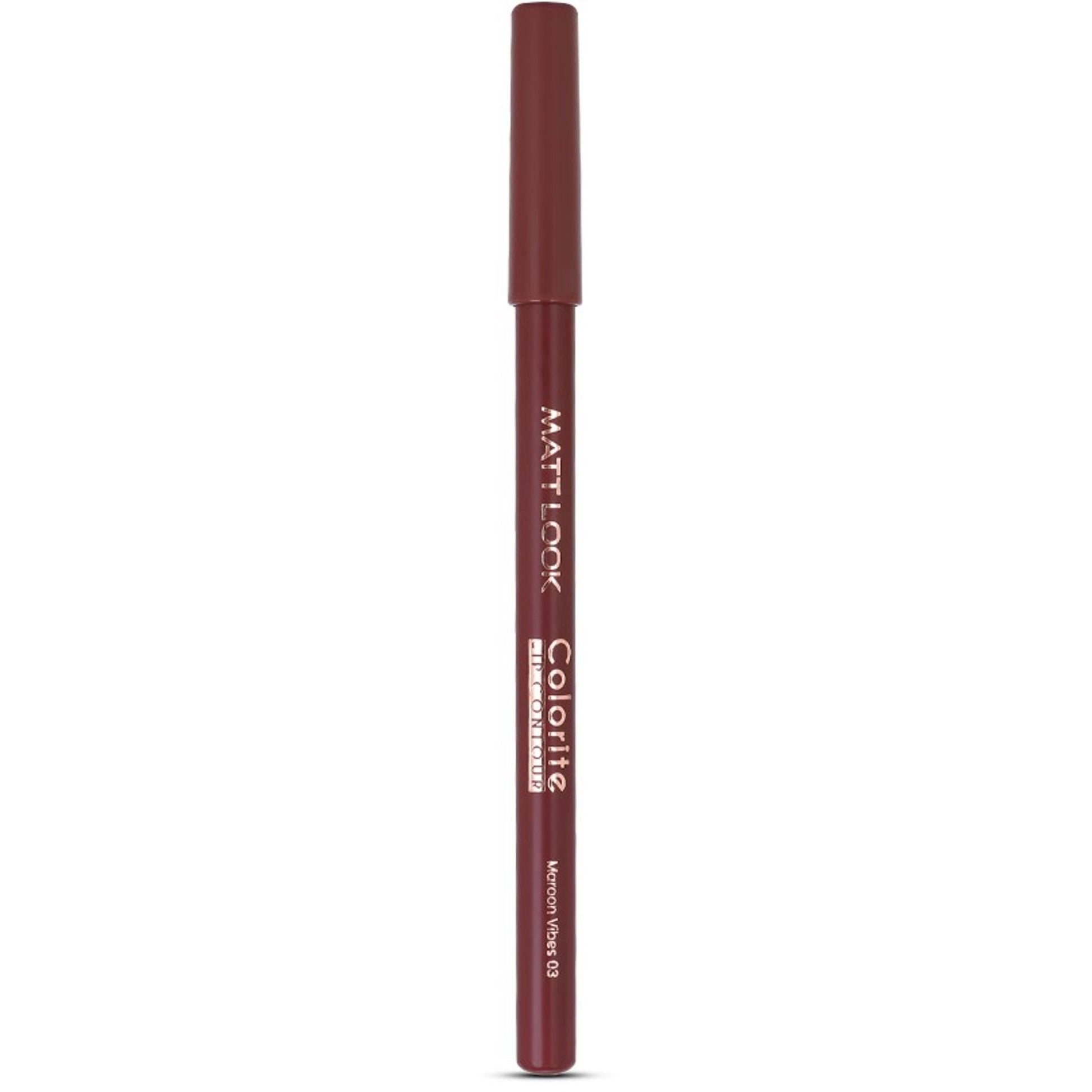 Matt Look Colorite Lip Contour Professional Matte Lip Color Pencil - Maroon Vibes 03 - Swadesiicart