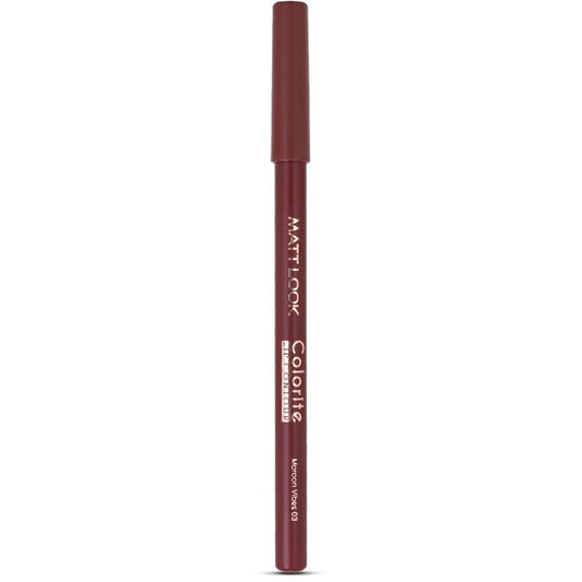 Matt Look Colorite Lip Contour Professional Matte Lip Color Pencil - Maroon Vibes 03 - Swadesiicart