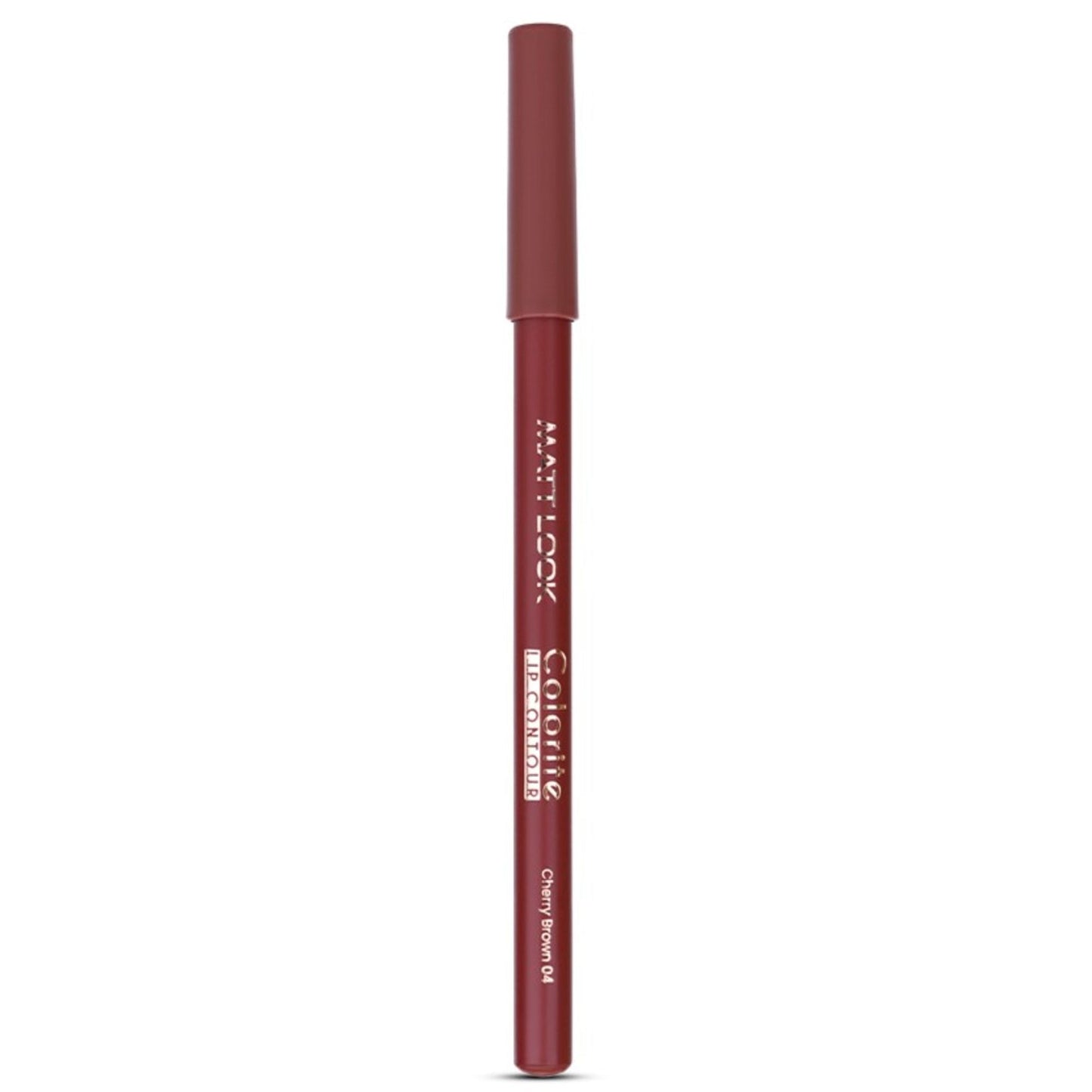 Matt Look Colorite Lip Contour Professional Matte Lip Color Pencil - Cherry Brown 04 - Swadesiicart