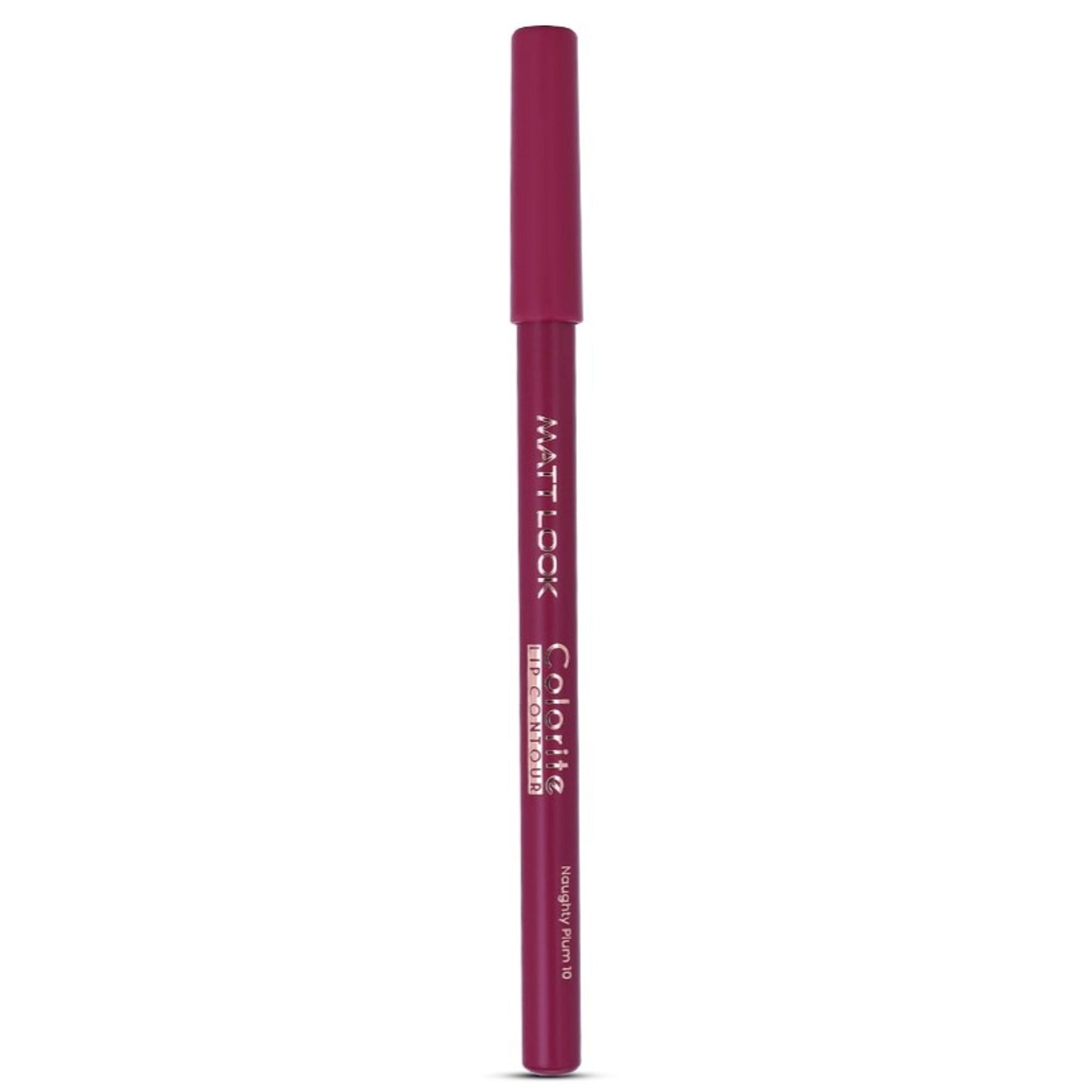 Matt Look Colorite Lip Contour Professional Matte Lip Color Pencil - Naughty Plum 10 - Swadesiicart