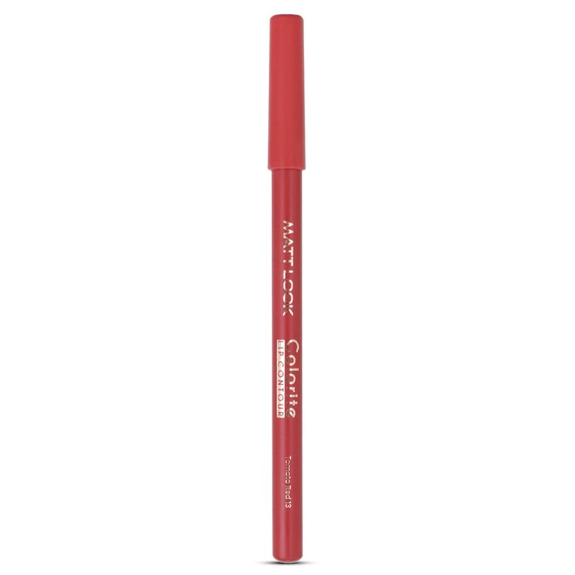 Matt Look Colorite Lip Contour Professional Matte Lip Color Pencil - Tomato Red 13 - Swadesiicart