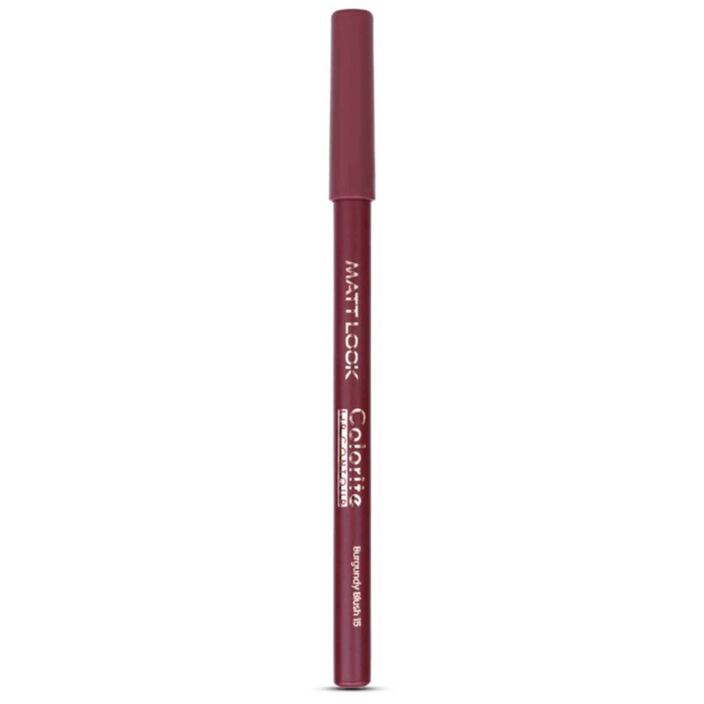 Matt Look Colorite Lip Contour Professional Matte Lip Color Pencil - Burgundy Blush 15 - Swadesiicart