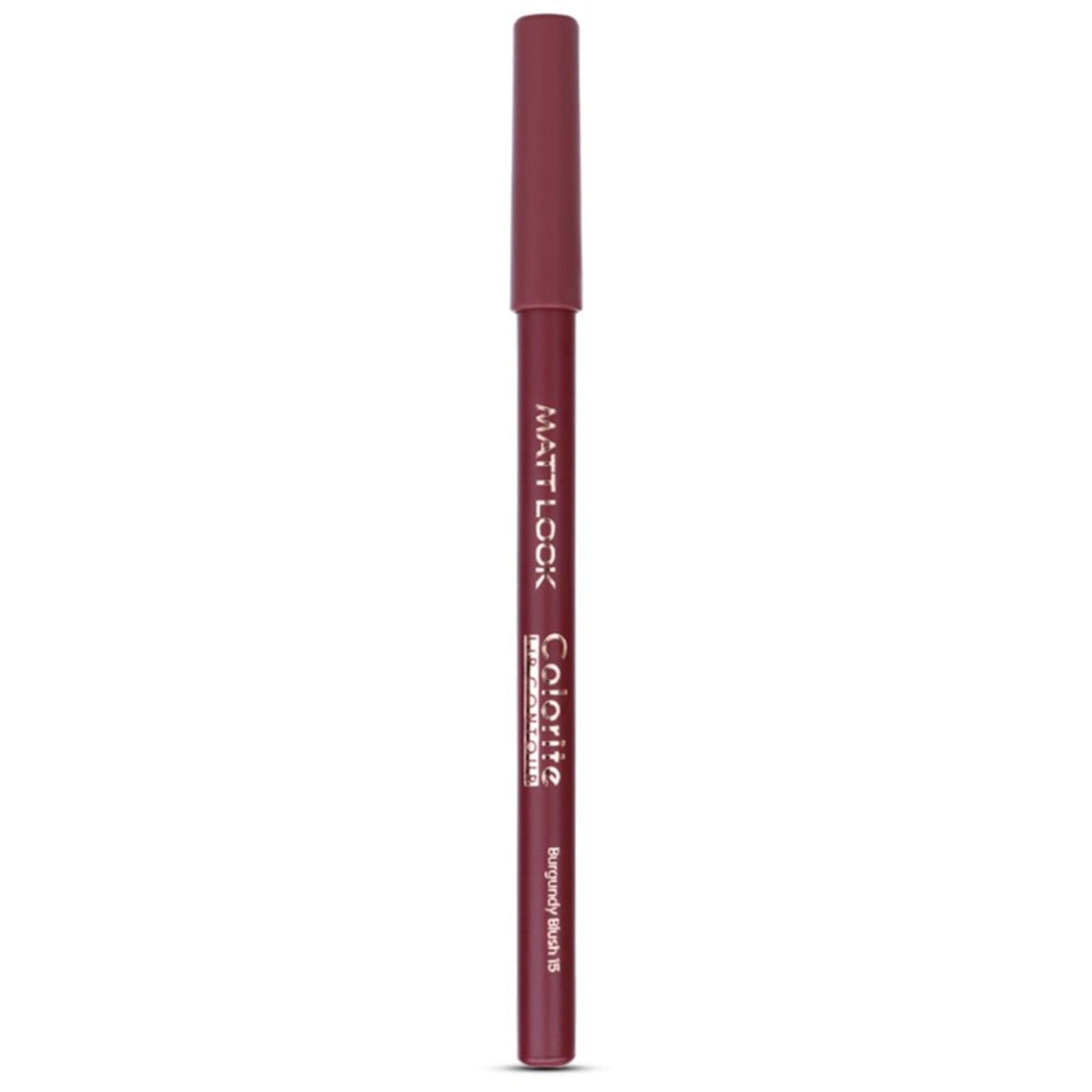 Matt Look Colorite Lip Contour Professional Matte Lip Color Pencil - Burgundy Blush 15 - Swadesiicart
