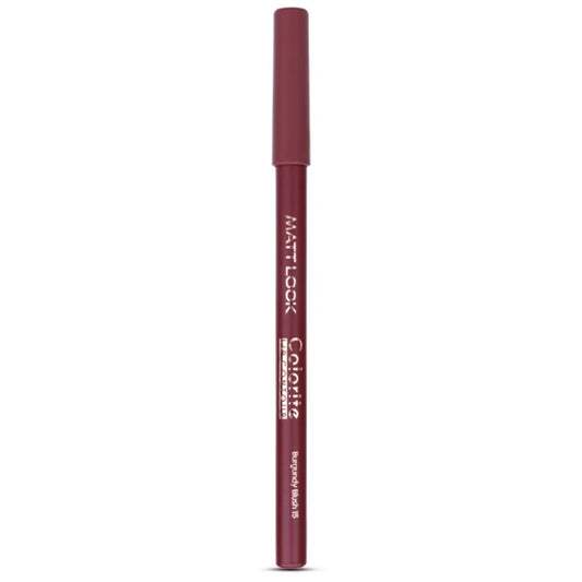 Matt Look Colorite Lip Contour Professional Matte Lip Color Pencil - Burgundy Blush 15 - Swadesiicart