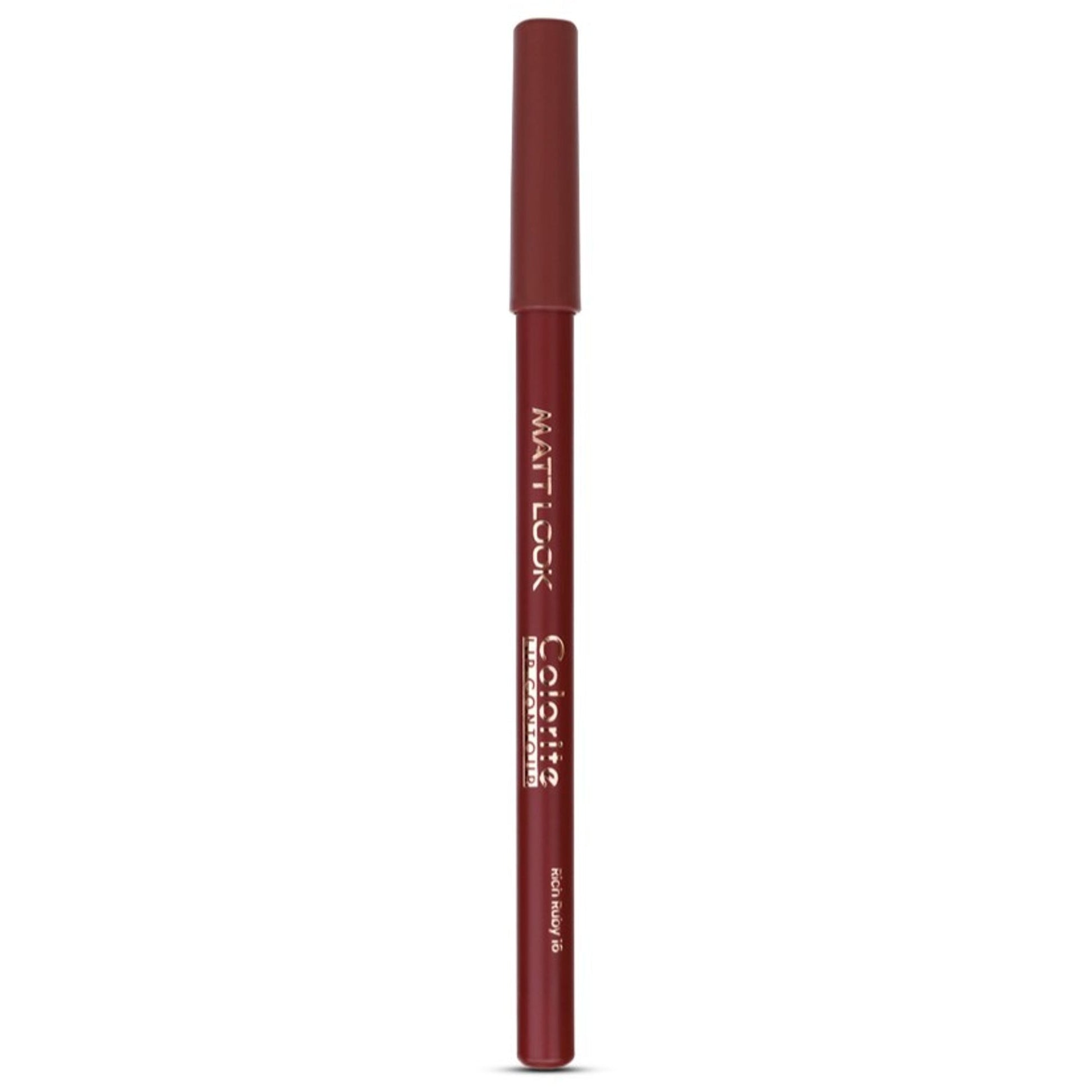 Matt Look Colorite Lip Contour Professional Matte Lip Color Pencil - Rich Ruby 16 - Swadesiicart