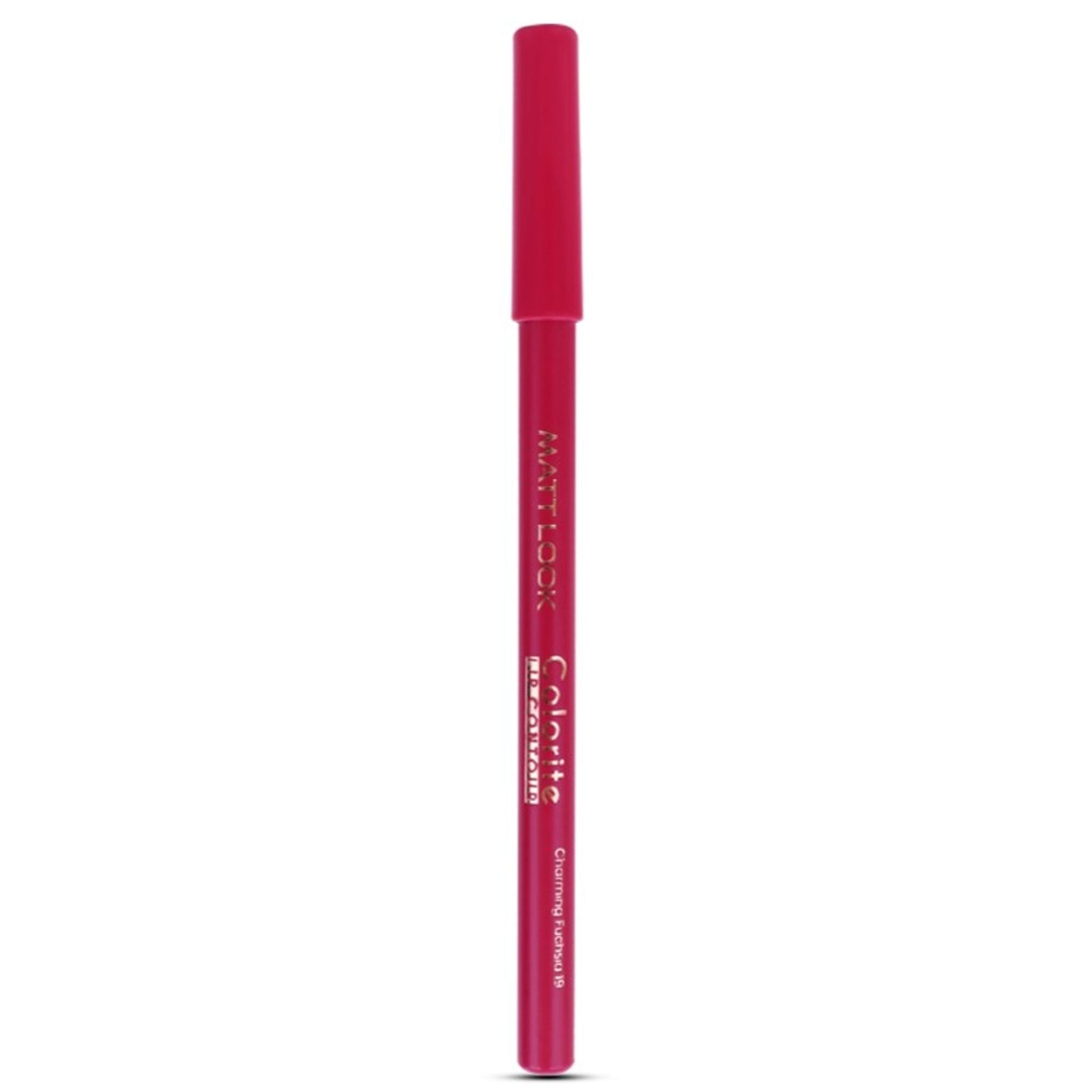 Matt Look Colorite Lip Contour Professional Matte Lip Color Pencil - Charming Fuchsia 19 - Swadesiicart