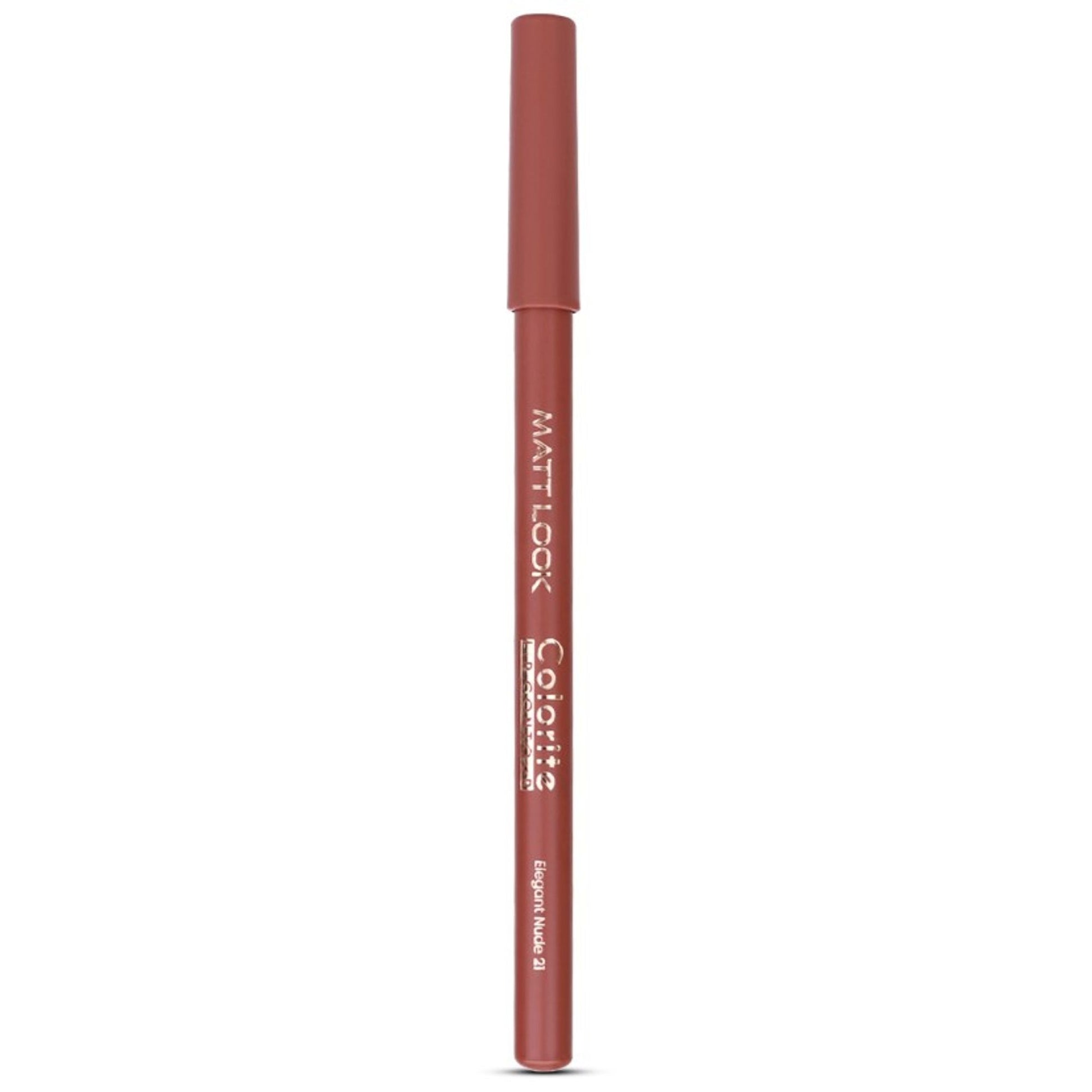 Matt Look Colorite Lip Contour Professional Matte Lip Color Pencil - Elegant Nude 21 - Swadesiicart
