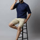 Even Apparels Navy blue Color Viscose Pure Cotton Men's Kurta With Side Placket (SLD1190) | Swadesiicart