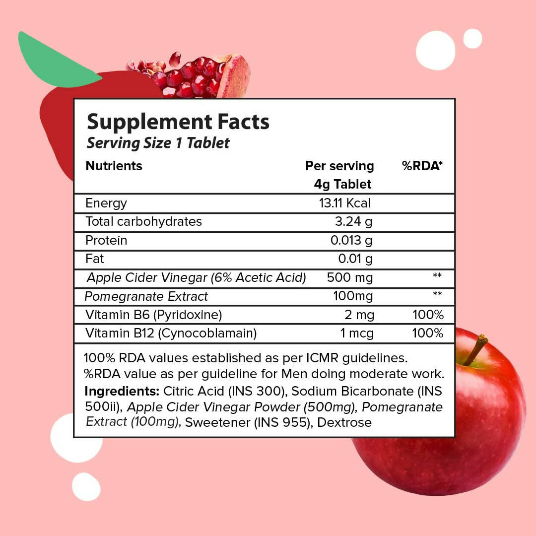 PLIX The Plant Fix Apple Cider Vinegar Effervescent Tablets with Mother - Apple - Swadesiicart