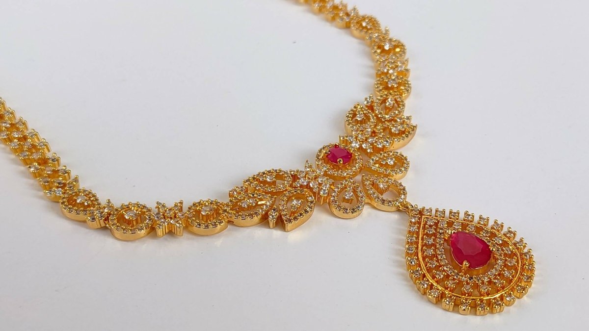 AD Ruby Necklace | Swadesiicart