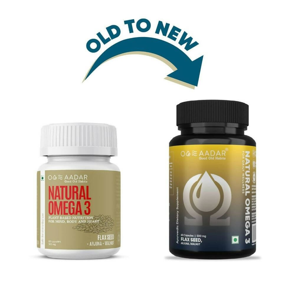 Aadar Natural Omega 3 Flax Seed Capsules | Swadesiicart