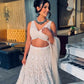 Jyoti Fashion Women's Off White Georgette Codding Thread with Sequins Embroidered Designer Lehenga Choli Set | Swadesiicart
