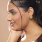 Gold-Toned Green Contemporary Gold-Polished Studs Earrings - Ruby Raang - Swadesiicart
