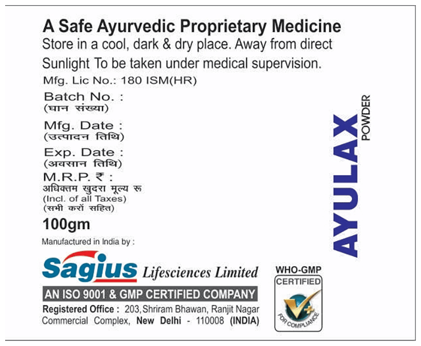 Sagius Ayulax Powder | Swadesiicart