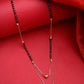 NVR Women's Rose Gold CZ Stone-Studded & Beaded Layered Mangalsutra | Swadesiicart