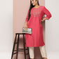 Sztori Plus Size Yoke Design Sequinned Kurta - Swadesiicart