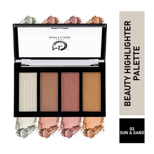 Matt Look Beauty Highlighter Palette - Sun and Sand - Swadesiicart