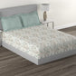 MYTRIDENT Green White Ethnic Motifs Cotton 144 TC Queen Bedsheet With 2 Pillow Covers - Swadesiicart
