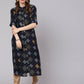Aks Bandhani Printed Mandarin Collar Straight Kurta