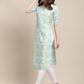 Kalini Women Teal & Blue Ethnic Motifs Printed Crepe Pack of 2 Kurtas | Swadesiicart
