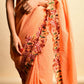 Vamsee Sparkle Sparkle - Orange Georgette Saree - Swadesiicart