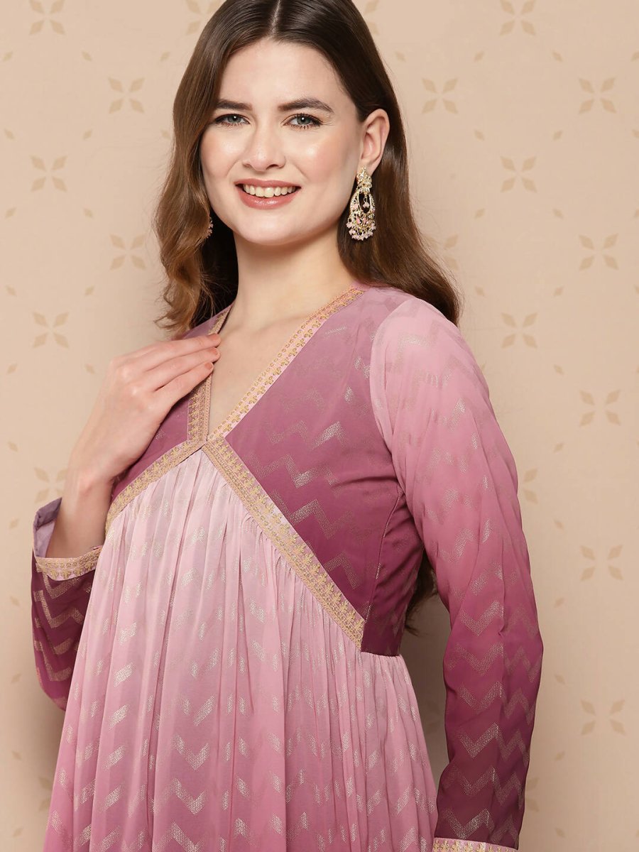 Ahalyaa Women's Traditional wear Ethnic Dress - Burgundy | Swadesiicart