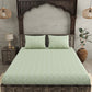 JAIPUR FABRIC Green & White Ethnic Motifs 250 TC Cotton King Bedsheet with 2 Pillow Covers | Swadesiicart