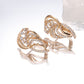 Shining Diva Gold-Polished Rose Zircon Earrings - Swadesiicart