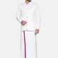 Sethukrishna Mens White Solid Cotton Readymade Dhoti | Swadesiicart
