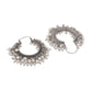 Shoshaa Silver-Toned & White Contemporary Hoop Earrings | Swadesiicart