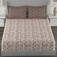 MYTRIDENT Brown White Floral Cotton 144 TC Queen Bedsheet With 2 Pillow Covers - Swadesiicart
