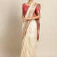 Saree Mall Cream Silk Blend Banarasi Sarees | Swadesiicart