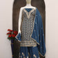 Anaita Teal Blue Chinon Stitched Suit with Embroidery Codding Sequence Work