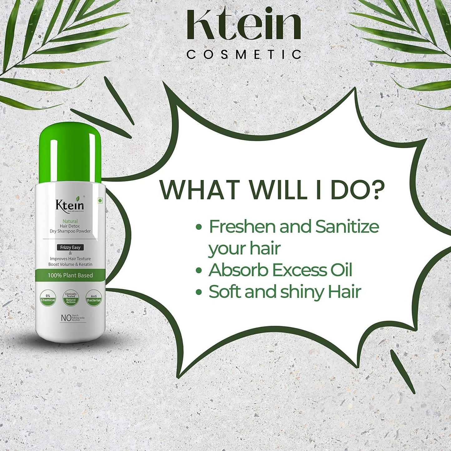 Ktein Natural Detox Dry Shampoo - Swadesiicart