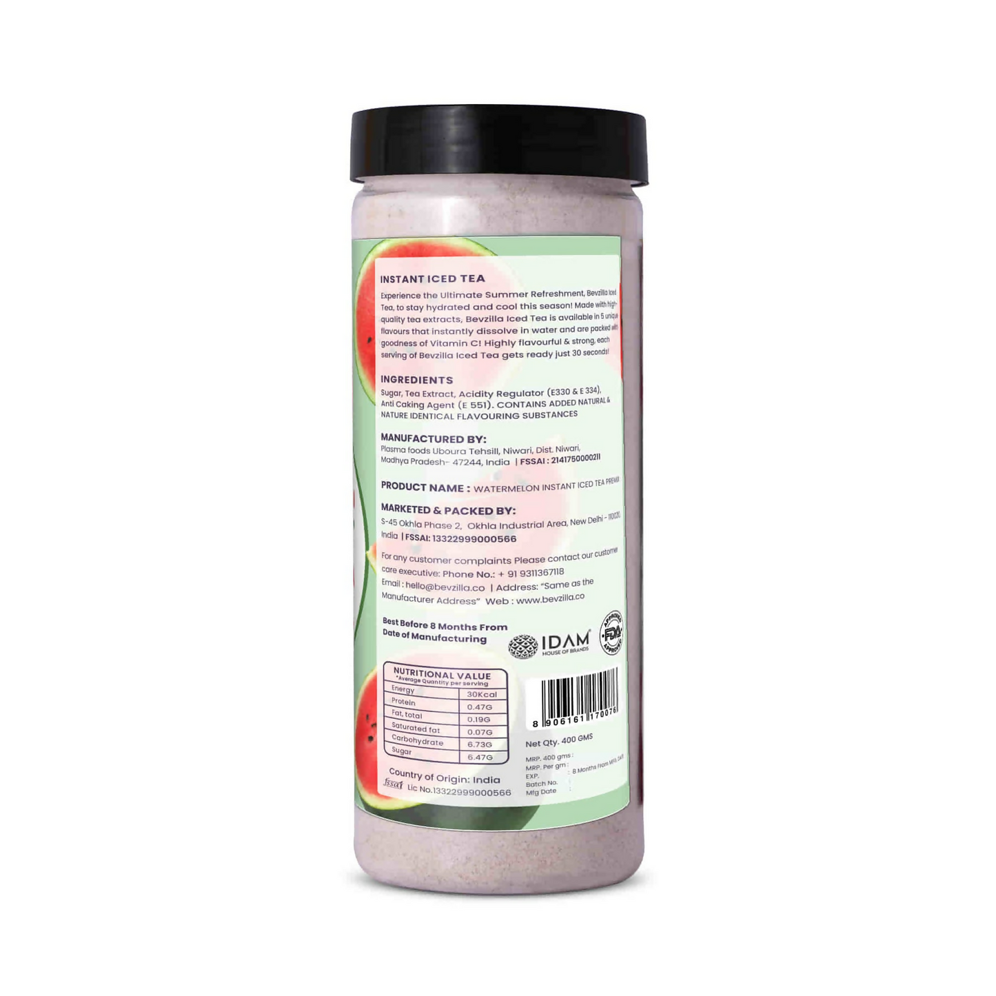 Bevzilla Watermelon Instant Iced Tea Mix | Swadesiicart