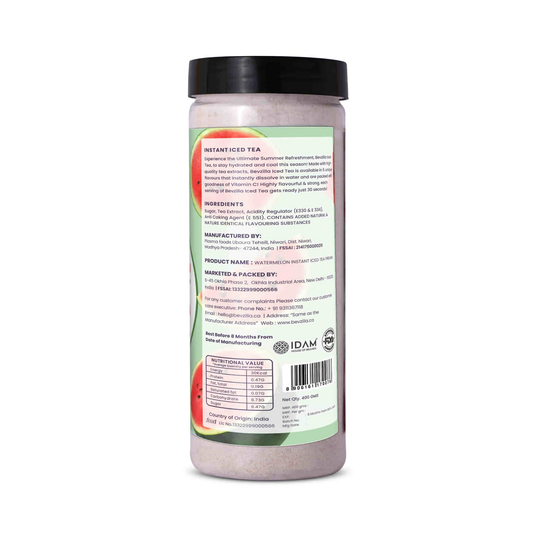 Bevzilla Watermelon Instant Iced Tea Mix | Swadesiicart