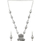 Cardinal Silver-Toned Oxidized Long Jewellery Set - Swadesiicart