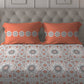 MYTRIDENT Grey White Floral Pure Cotton 144 TC Queen Bedsheet With 2 Pillow Covers - Swadesiicart