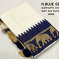 Nblue Silk Zari Woven Saree with Unstitched Blouse - Hiral Fashion | Swadesiicart