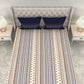MYTRIDENT Multicoloured Blue Geometric 120 TC Cotton 1 Queen Bedsheet with 2 Pillow Covers - Swadesiicart