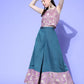 InWeave Women's Mauve Brocade Strappy Top W Teal Mauve Brocade Palazzo Set - Swadesiicart