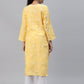 ADA Women Yellow Ethnic Motifs Embroidered Chikankari Handloom Kurta with Palazzos | Swadesiicart