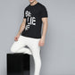 Alcis Men Black & White Typography Printed T-shirt | Swadesiicart