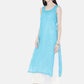 ADA Women Blue Embroidered Lucknow Chikankari Straight Kurta With Slip | Swadesiicart