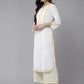 ADA Ethnic Motifs Embroidered Chikankari Cotton Kurta | Swadesiicart