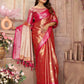 Anaita Pink Tissue Silk With Zari Weaving Saree With Blouse